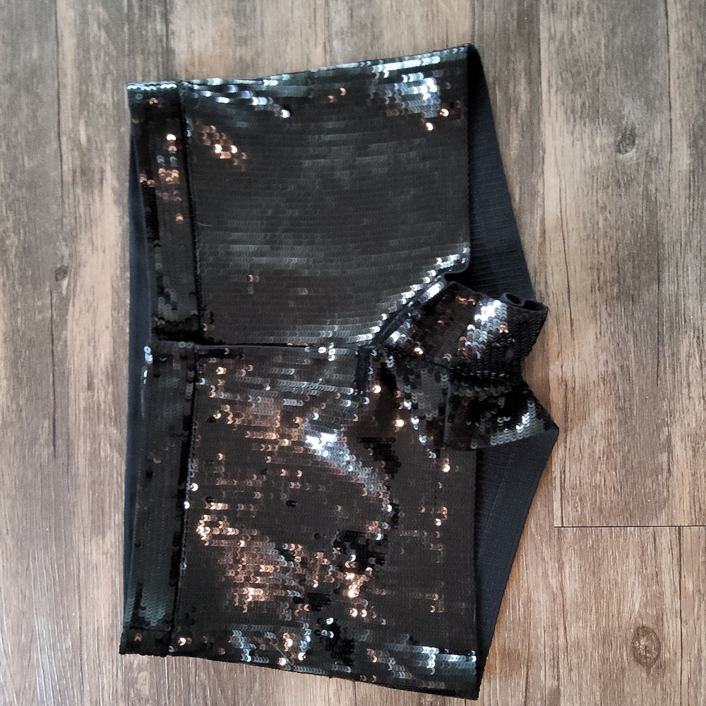 Express Black Sequin Shorts Hotpants
